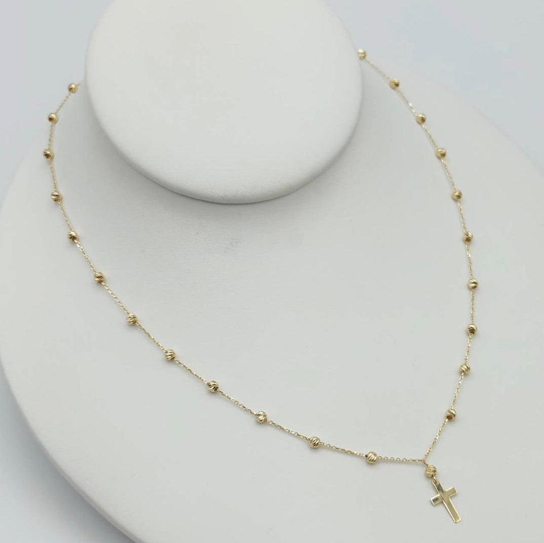 Collar Diamantado Con Cruz