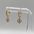 Aretes Corazon Cruz Diamantado