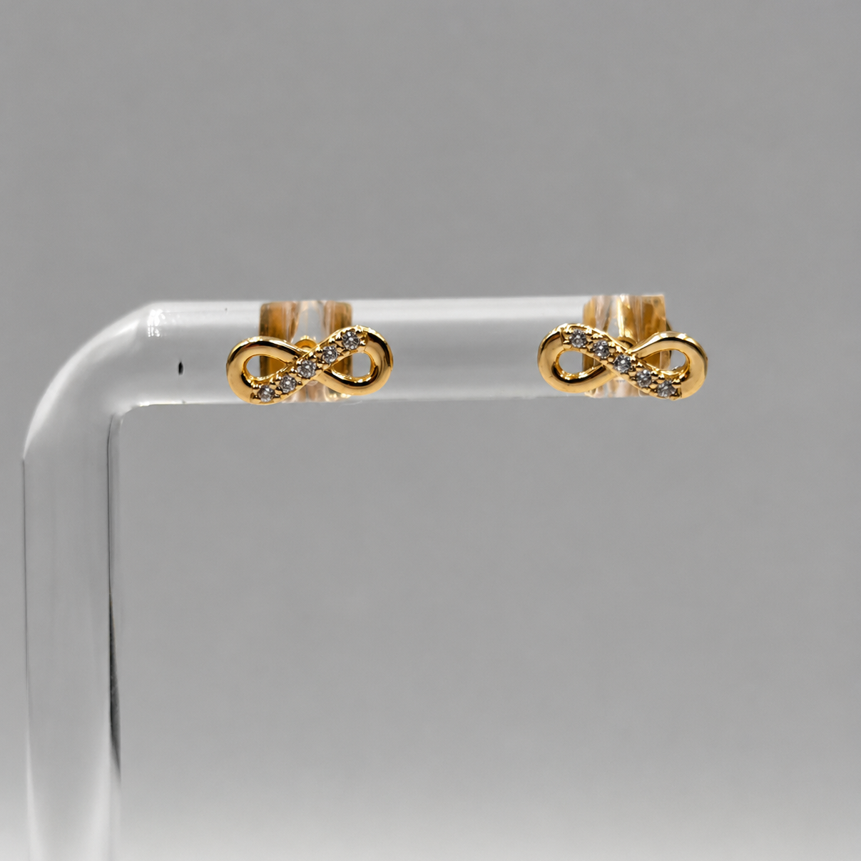 Aretes Estilo Topo Diamante Infinito
