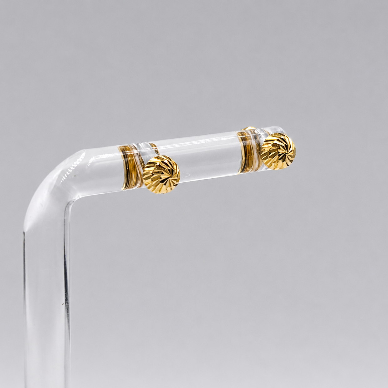 Aretes Estilo Topo Bola Mitad Lisa Diamantada