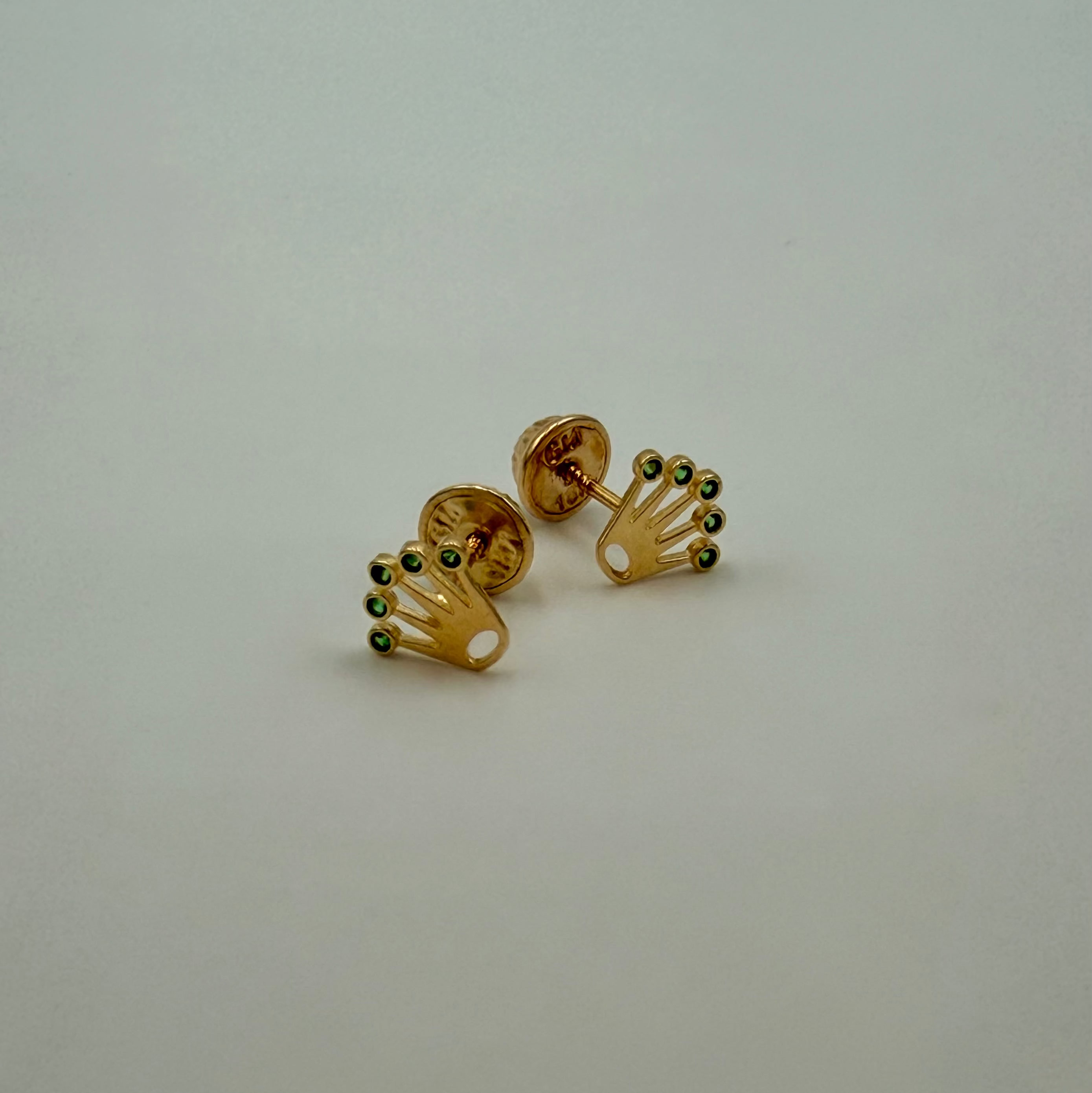 Aretes estilo topo Rolex Diamante Verde