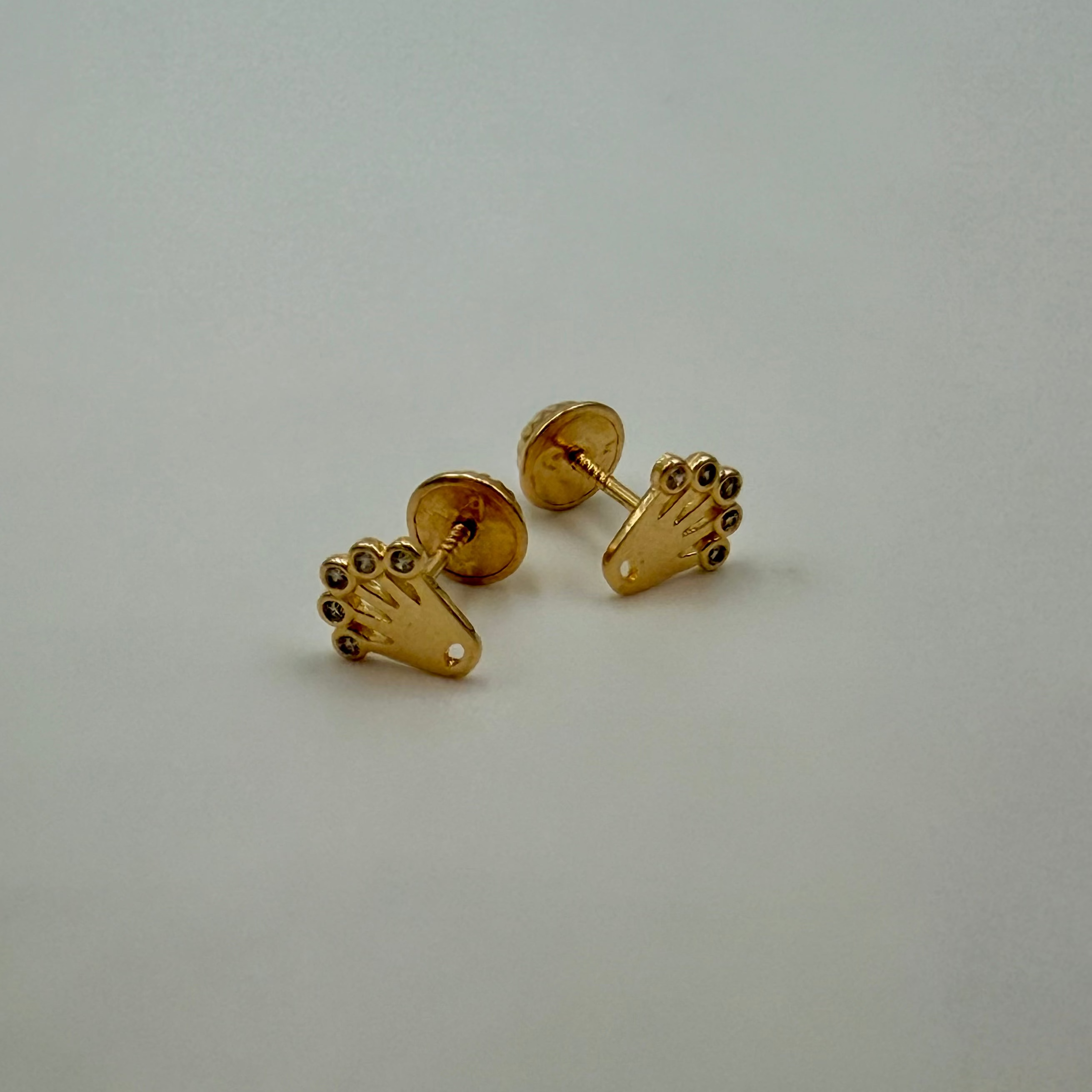 Aretes estilo topo Rolex Diamante Blanco